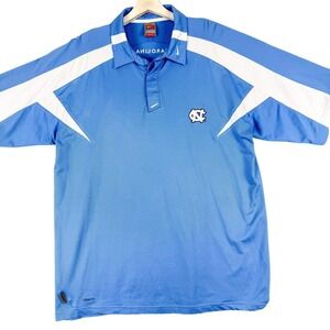 North Carolina Tar Heels Polo Shirt Mens Large Blue NCAA Basketball Nike Fit Dry